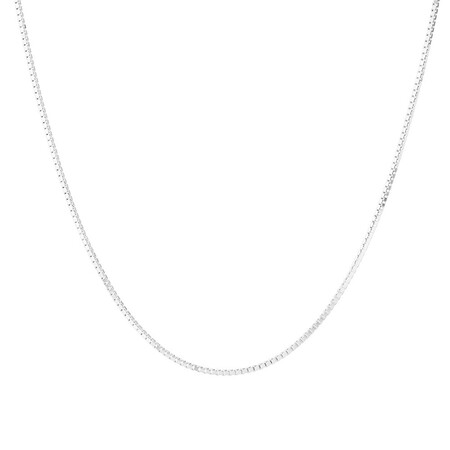 55cm (22") 1mm-1.5mm Width Box Chain in Sterling Silver 55cm (22") 1mm-1.5mm Width Box Chain in Sterling Silver