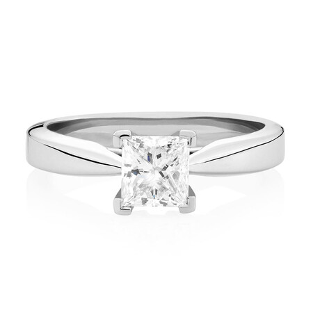 Certified Solitaire Engagement Ring with a 1 Carat TW Diamond in 18ct White Gold Certified Solitaire Engagement Ring with a 1 Carat TW Diamond in 18ct White Gold