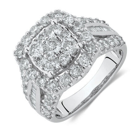 Engagement Ring with 2 1/2 Carat TW of Diamonds in 14ct White Gold Engagement Ring with 2 1/2 Carat TW of Diamonds in 14ct White Gold