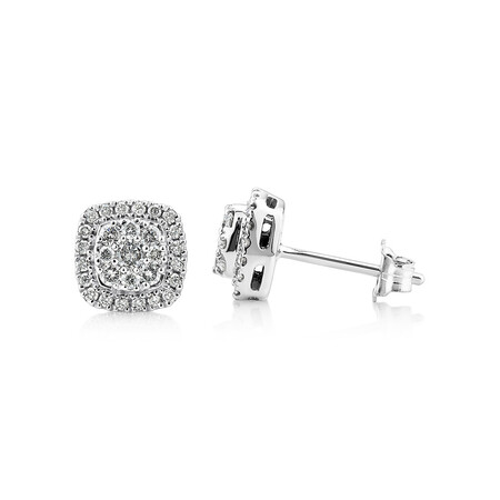 Cluster Stud Earrings with 0.50 Carat TW of Diamonds in 10kt White Gold Cluster Stud Earrings with 0.50 Carat TW of Diamonds in 10kt White Gold