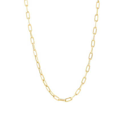 45cm (18”) 3.5mm Hollow Paperclip Chain in 10kt Yellow Gold