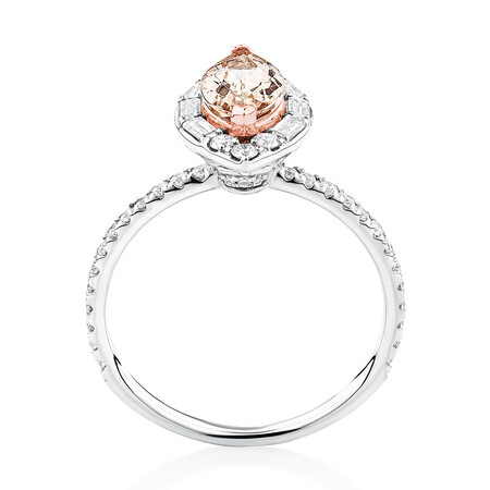 Sir Michael Hill Designer Marquise Engagement Ring with Morganite & 0.50 Carat TW of Diamonds in 18kt White Gold Sir Michael Hill Designer Marquise Engagement Ring with Morganite & 0.50 Carat TW of Diamonds in 18kt White Gold