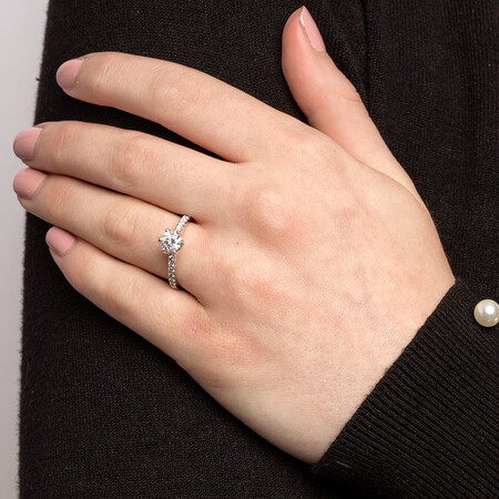 Whitefire Solitaire Engagement Ring With 1.18 Carat TW of Diamonds in 18ct White & 22ct Yellow Gold Whitefire Solitaire Engagement Ring With 1.18 Carat TW of Diamonds in 18ct White & 22ct Yellow Gold