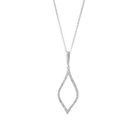 Open Drop Pendant with 0.25 Carat TW of Diamonds in Sterling Silver Open Drop Pendant with 0.25 Carat TW of Diamonds in Sterling Silver