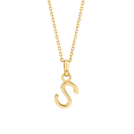 S Initial Pendant in 10kt Yellow Gold S Initial Pendant in 10kt Yellow Gold