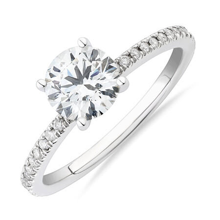 Laboratory-Created 1.14 Carat TW of Diamond Ring In 14ct White Gold Laboratory-Created 1.14 Carat TW of Diamond Ring In 14ct White Gold