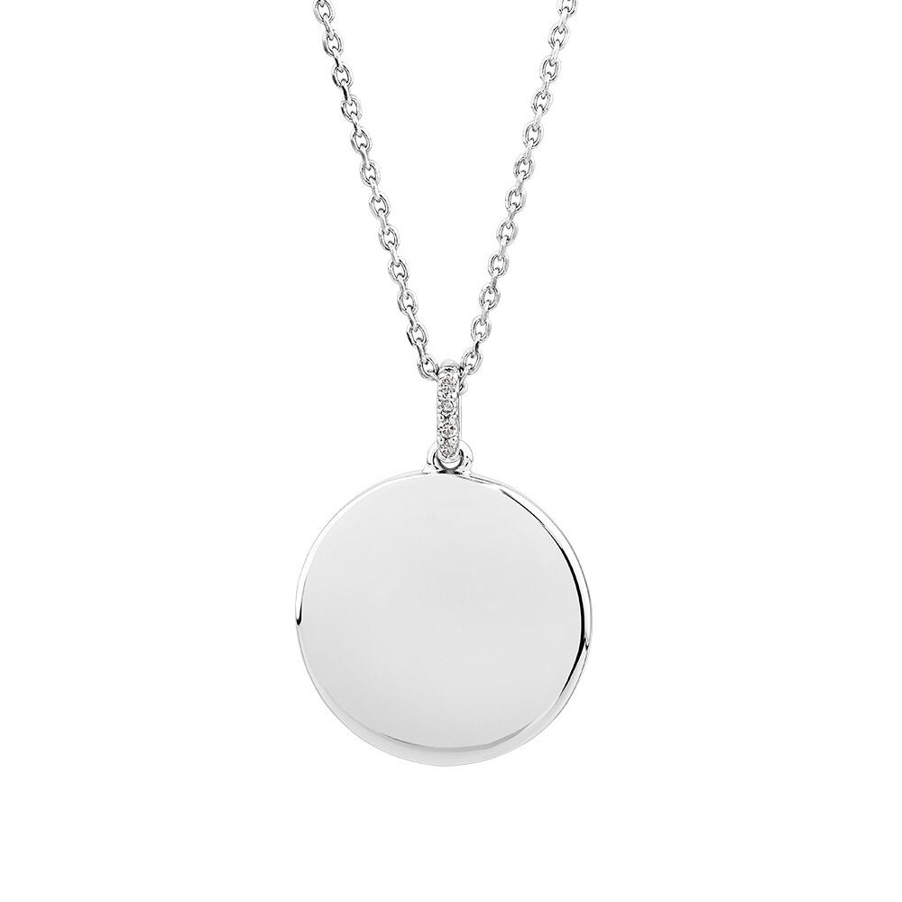 Silver chain with circle pendant sale