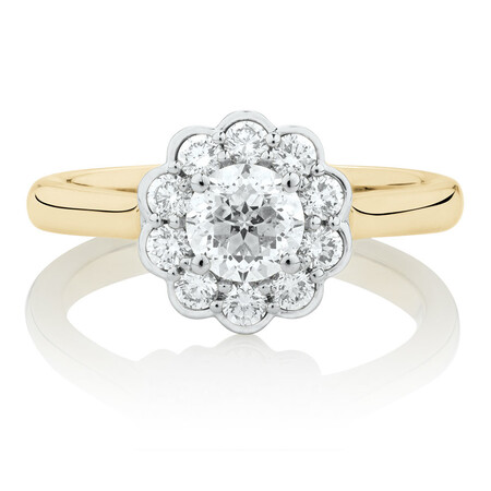 Southern Star Engagement Ring with 1.08 Carat TW of Diamonds in 14ct Yellow & White Gold Southern Star Engagement Ring with 1.08 Carat TW of Diamonds in 14ct Yellow & White Gold
