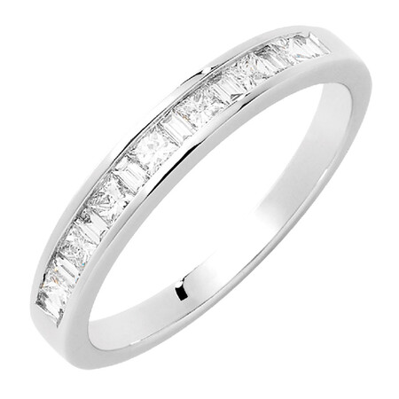 Wedding Band with 0.33 Carat TW of Diamonds in 18kt White Gold