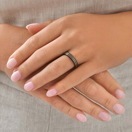 Ring in Black Titanium & 10kt Yellow Gold Ring in Black Titanium & 10kt Yellow Gold