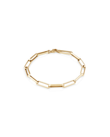 21cm (8") 4.5mm Hollow Paperclip Bracelet in 10kt Yellow Gold 21cm (8") 4.5mm Hollow Paperclip Bracelet in 10kt Yellow Gold