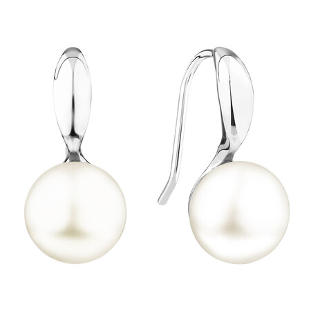 Hook Earrings with Freshwater Pearls in Sterling Silver Hook Earrings with Freshwater Pearls in Sterling Silver
