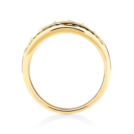 Three Row Ring with 1 Carat TW of Diamond in 10kt Yellow Gold Three Row Ring with 1 Carat TW of Diamond in 10kt Yellow Gold