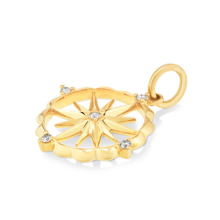 Star Motif Pendant with Diamonds in 10kt Yellow Gold Star Motif Pendant with Diamonds in 10kt Yellow Gold
