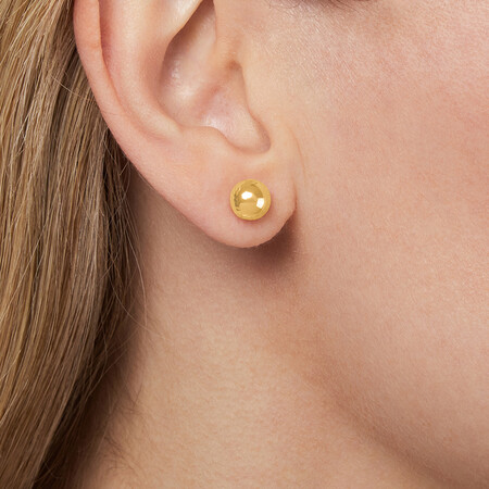 7mm Patterned Stud Earrings in 10ct Yellow Gold 7mm Patterned Stud Earrings in 10ct Yellow Gold