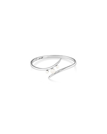 Cuff Bangle with Cultured Freshwater Pearls in Sterling Silver Cuff Bangle with Cultured Freshwater Pearls in Sterling Silver