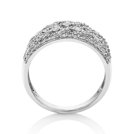 Diamond Cluster Ring with 1.00 Carat TW of Diamonds in 10kt White Gold Diamond Cluster Ring with 1.00 Carat TW of Diamonds in 10kt White Gold
