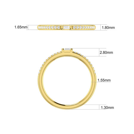 Stacker Ring with 0.12 Carat TW of Diamonds in 10ct Yellow Gold Stacker Ring with 0.12 Carat TW of Diamonds in 10ct Yellow Gold