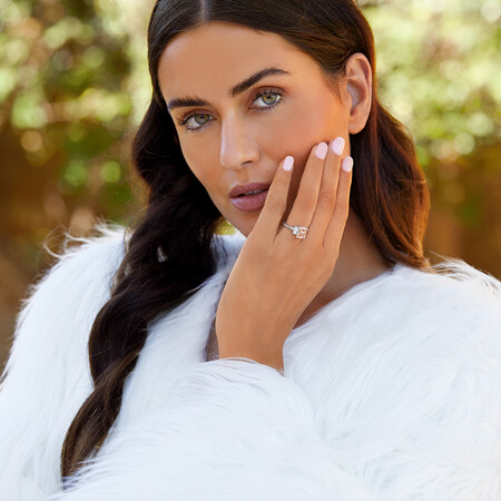 Sir Michael Hill Designer Emerald Cut Engagement Ring with Morganite & 0.48 Carat TW of Diamonds in 18ct White Gold Sir Michael Hill Designer Emerald Cut Engagement Ring with Morganite & 0.48 Carat TW of Diamonds in 18ct White Gold