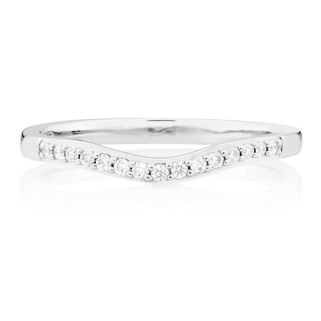 Wedding Band with 0.10 Carat TW of Diamonds in 18kt White Gold Wedding Band with 0.10 Carat TW of Diamonds in 18kt White Gold
