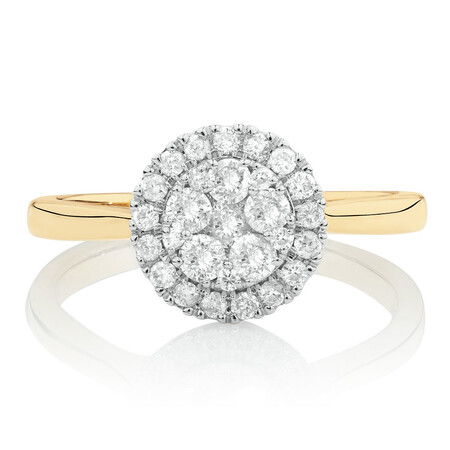 Engagement Ring with 1/2 Carat TW of Diamonds in 10ct Yellow & White Gold Engagement Ring with 1/2 Carat TW of Diamonds in 10ct Yellow & White Gold