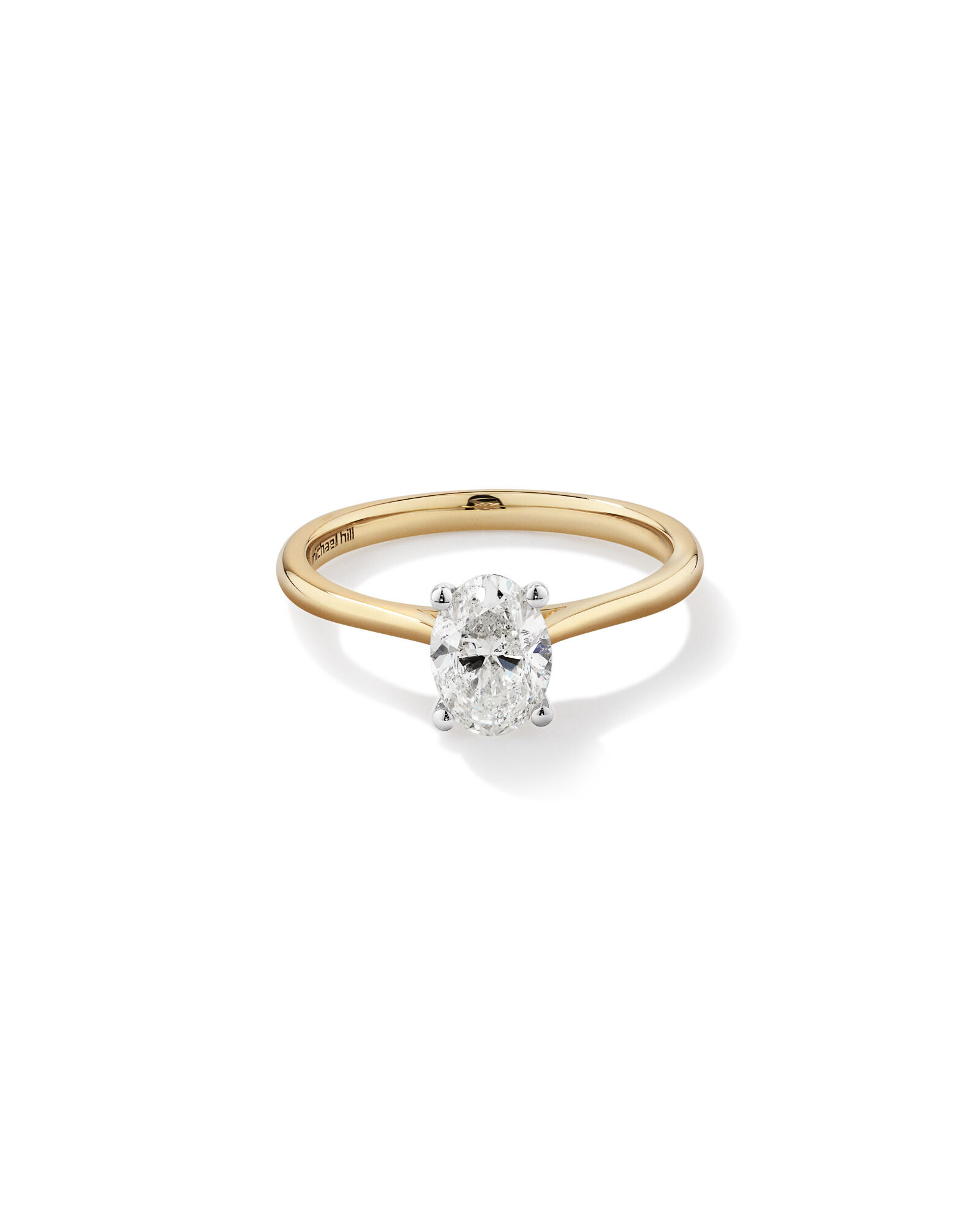 1.00 Carat TW Oval Solitaire Engagement Ring in 14kt Yellow and