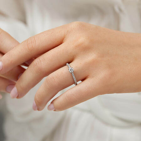 Engagement Ring with 1/2 Carat TW of Diamonds in 14ct White Gold Engagement Ring with 1/2 Carat TW of Diamonds in 14ct White Gold