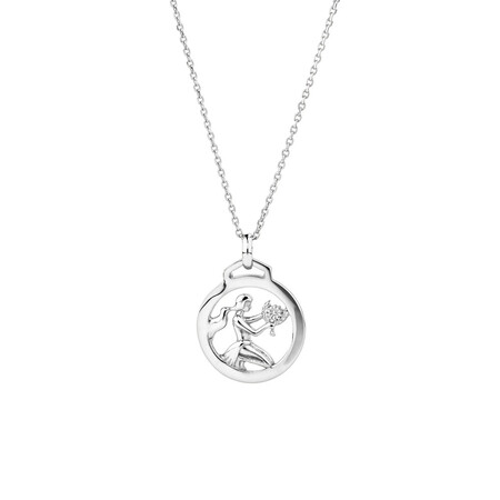 Virgo Zodiac Pendant in Sterling Silver