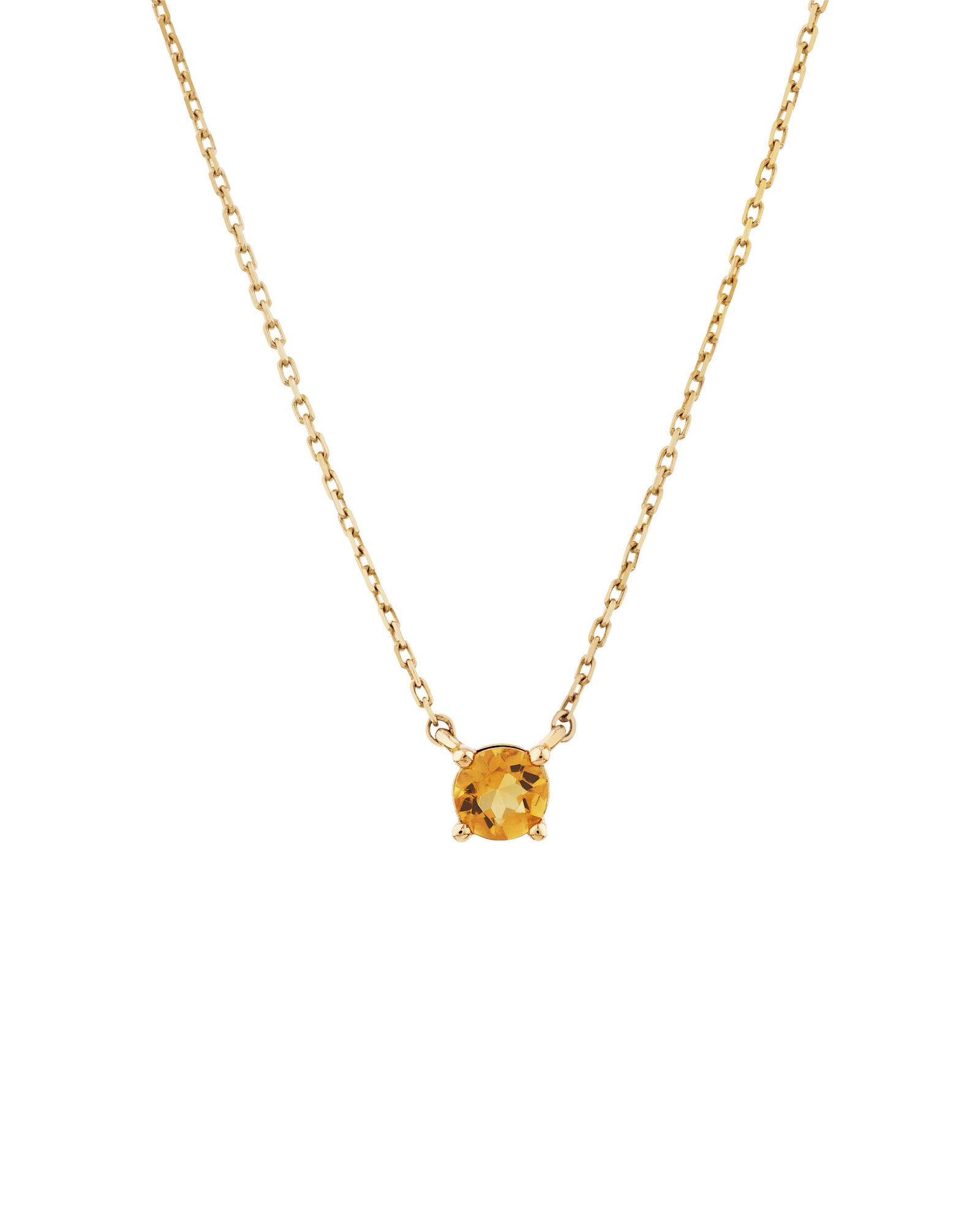 Citrine necklace gold top
