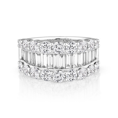 Ring with 3 Carat TW of Diamonds in 14kt White Gold Ring with 3 Carat TW of Diamonds in 14kt White Gold