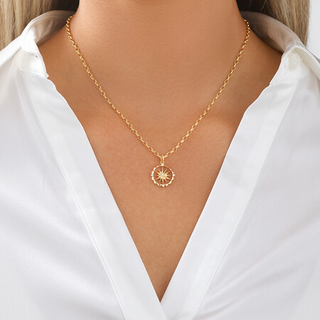 Star Motif Pendant with Diamonds in 10kt Yellow Gold Star Motif Pendant with Diamonds in 10kt Yellow Gold