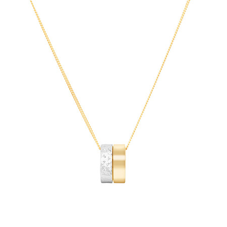 Double Round Pendants in 10kt Yellow & White Gold Double Round Pendants in 10kt Yellow & White Gold