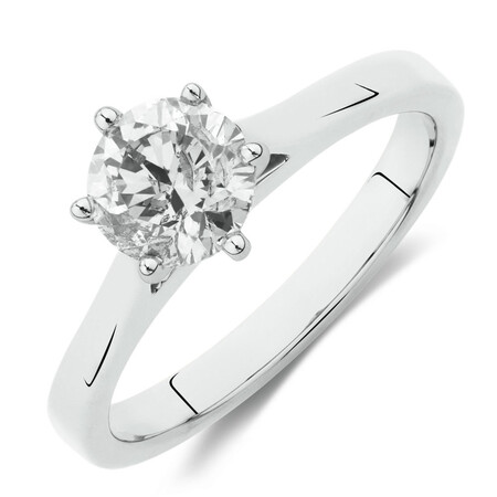 Prelude Solitaire Engagement Ring with 1.50 Carat TW Diamond in 14ct White Gold