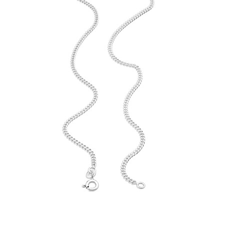 60cm (24") 1.5mm - 2mm Width Curb Chain in 925 Sterling Silver 60cm (24") 1.5mm - 2mm Width Curb Chain in 925 Sterling Silver
