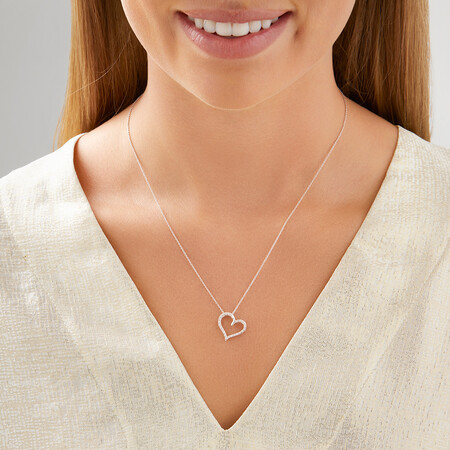 Pendant with 0.10 Carat TW of Diamonds in Sterling Silver Pendant with 0.10 Carat TW of Diamonds in Sterling Silver