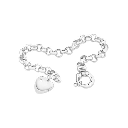 Diamond Set Belcher Bracelet in Sterling Silver Diamond Set Belcher Bracelet in Sterling Silver