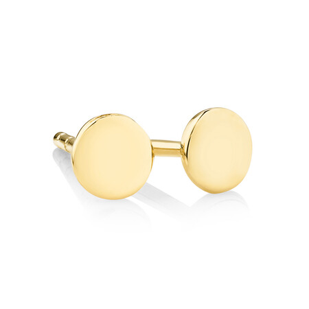4mm Circle Stud Earrings in 10kt Yellow Gold