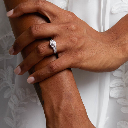 Bridal Set with 0.60 Carat TW of Diamonds in 10ct White Gold Bridal Set with 0.60 Carat TW of Diamonds in 10ct White Gold