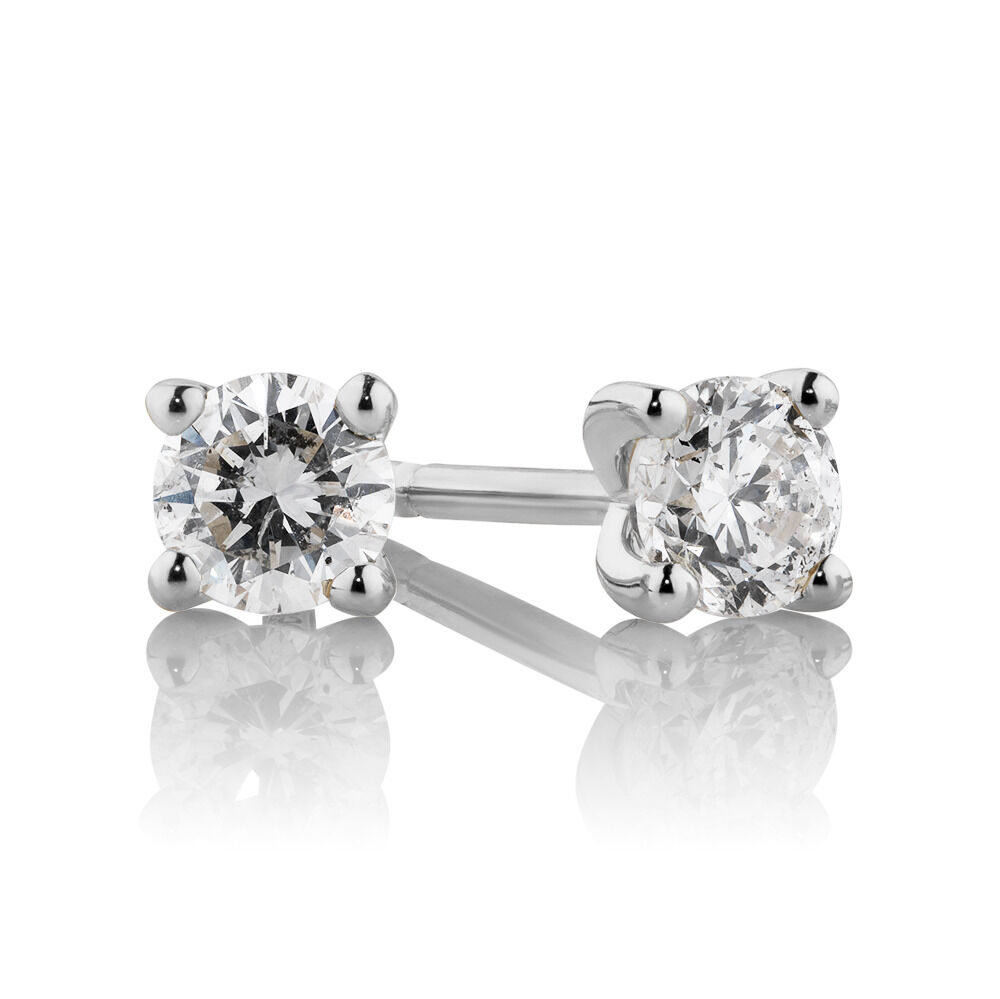 Stud Earrings with 0.33 Carat TW of Diamonds in 10ct White Gold