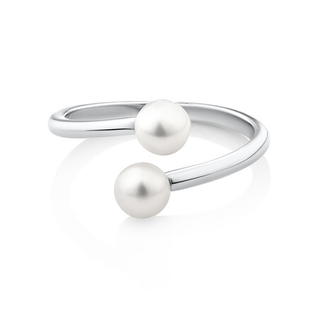 Open Ring with 5mm Cultured Freshwater Pearl in Sterling Silver Open Ring with 5mm Cultured Freshwater Pearl in Sterling Silver