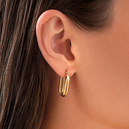 25mm Paperclip Hoop Earrings in 10ct Yellow Gold 25mm Paperclip Hoop Earrings in 10ct Yellow Gold