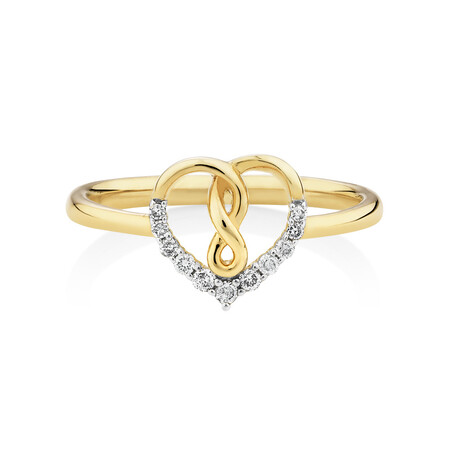Infinitas Ring With 0.10 Carat TW Of Diamonds In 10ct Yellow Gold Infinitas Ring With 0.10 Carat TW Of Diamonds In 10ct Yellow Gold