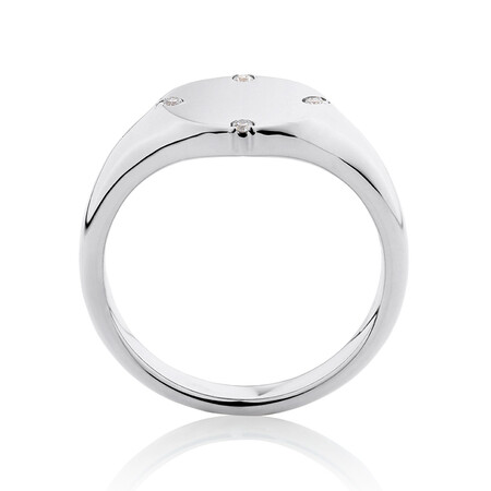 Compass Ring with Diamonds in Sterling Silver Compass Ring with Diamonds in Sterling Silver