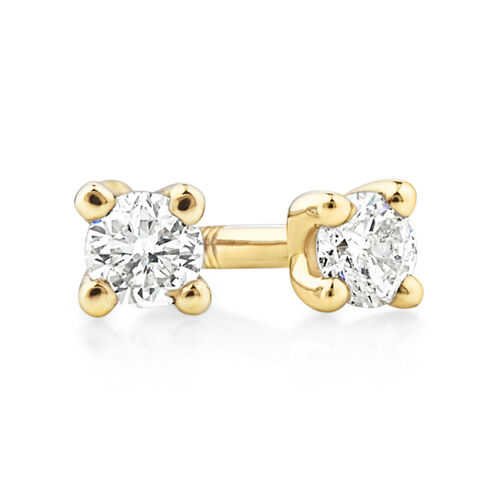 Solitaire Stud Earrings with 0.10 Carat TW of Diamonds in 10kt Yellow Gold Solitaire Stud Earrings with 0.10 Carat TW of Diamonds in 10kt Yellow Gold