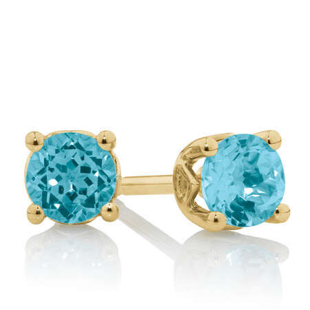4mm Stud Earrings with Topaz in 10ct Yellow Gold 4mm Stud Earrings with Topaz in 10ct Yellow Gold