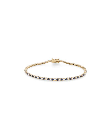 Tennis Bracelet with Sapphire & 1 Carat TW of Diamonds in 10kt Yellow Gold Tennis Bracelet with Sapphire & 1 Carat TW of Diamonds in 10kt Yellow Gold