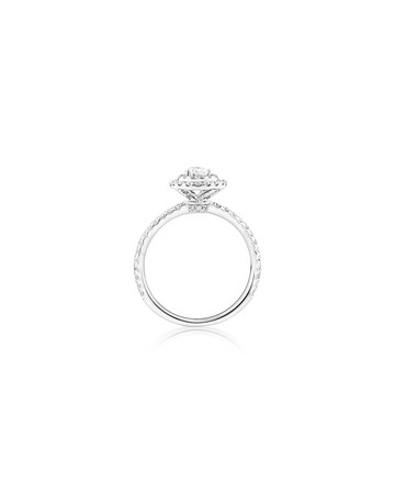Halo Ring with 0.71 Carat TW of Diamonds in 18kt White Gold Halo Ring with 0.71 Carat TW of Diamonds in 18kt White Gold