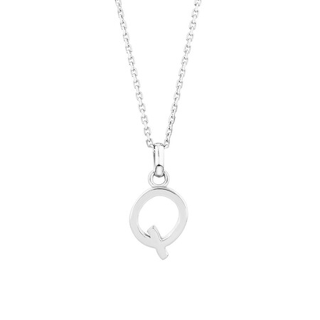 "Q" Initial Pendant in Sterling Silver