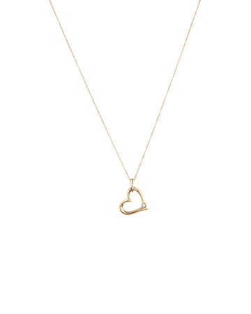 Heart Pendant with A Diamond in 10ct Yellow Gold Heart Pendant with A Diamond in 10ct Yellow Gold