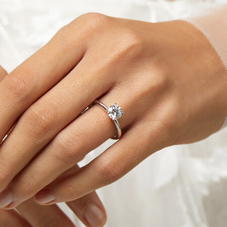 Laboratory-Created 1 Carat Diamond Ring in 14ct White Gold Laboratory-Created 1 Carat Diamond Ring in 14ct White Gold